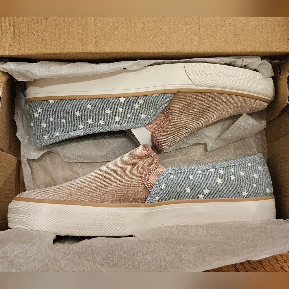 Keds Star Pattern Americana Slip-On Sneakers 8.5 - Picture 1 of 4